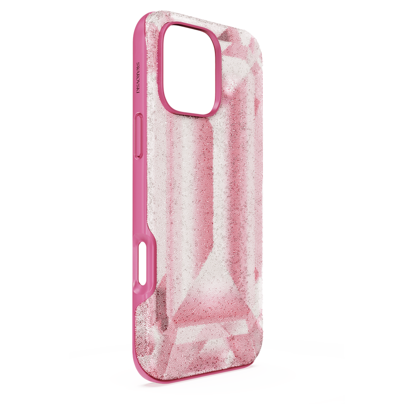 swarovski حافظة هاتف ذكي high، طبعة بنقشة الكريستال، iphone  16 pro max، لون وردي
