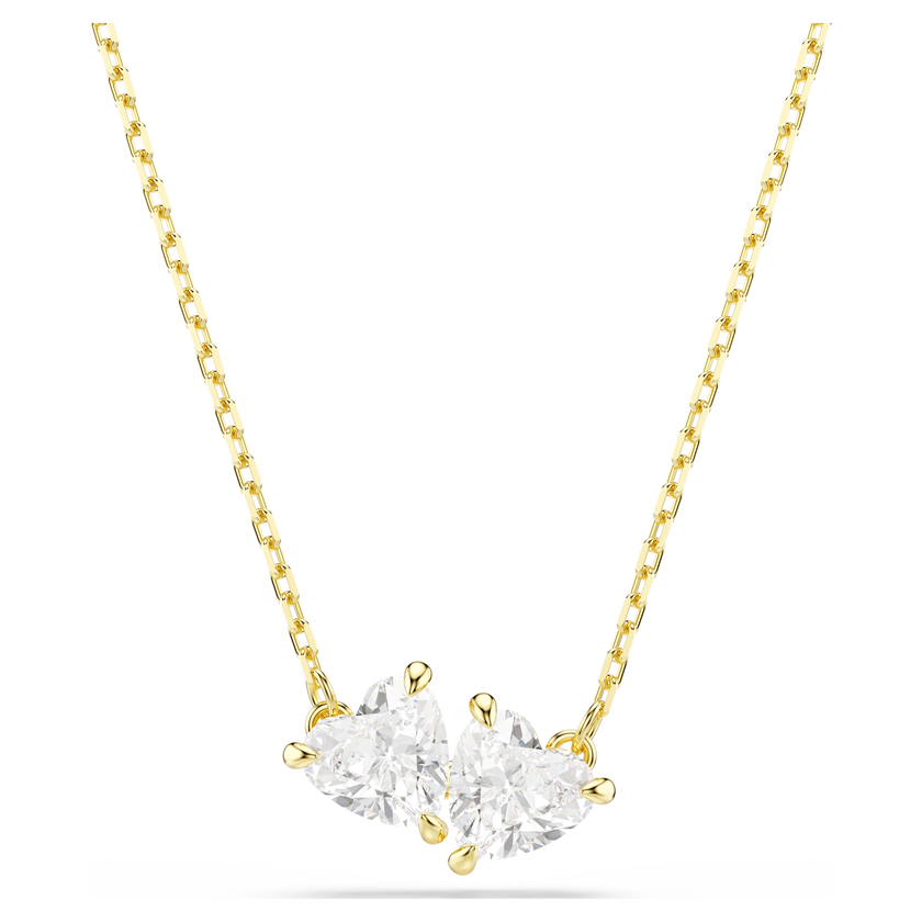 swarovski عقد mesmera attract، شكل قلب، لون أبيض، طلاء باللون الذهبي