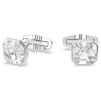 swarovski أزرار أكمام millenia، قطع مثمن، لون أبيض، طلاء روديوم