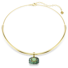 swarovski عقد شوكر sublima، قطع مثمن، لون أخضر، لمسة نهائية من الذهب عيار 18 قيراط