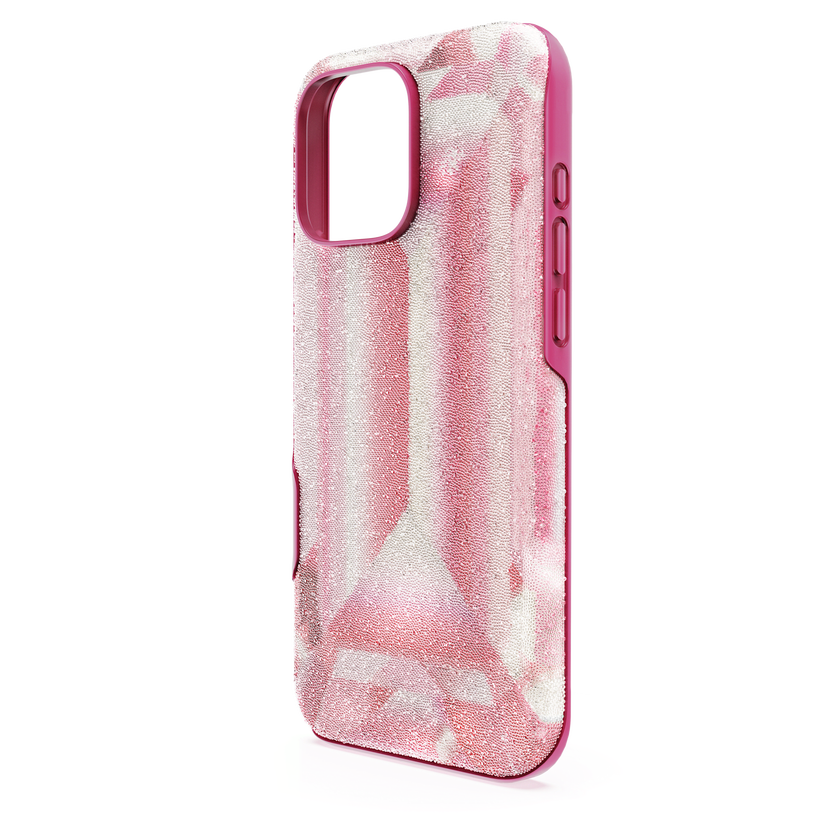 swarovski حافظة هاتف ذكي high، طبعة بنقشة الكريستال، iphone  16 pro max، لون وردي