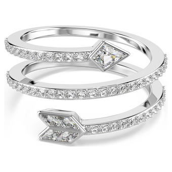 swarovski خاتم موتيف idyllia، قطع متنوع، شكل سهم، لون أبيض، طلاء روديوم