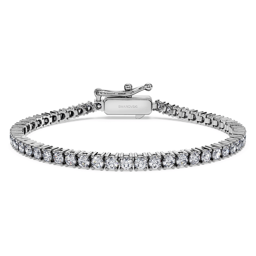 swarovski سوار تنس eternity، أحجار ألماس مُصنعة في المختبر بإجمالي 3 قراريط، ذهب أبيض عيار 18