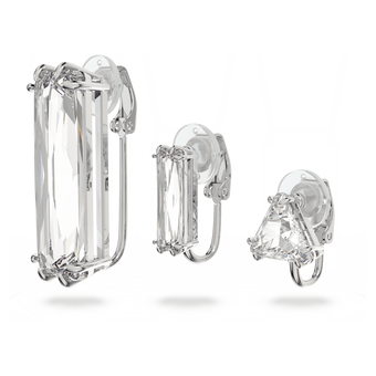 قرط Mesmera مشبك، منفرد، مزدان بكريستال مستطيل، لون أبيض، طلاء روديوم swarovski قرط mesmera مشبك، منفرد، مزدان بكريستال مستطيل، لون أبيض، طلاء روديوم