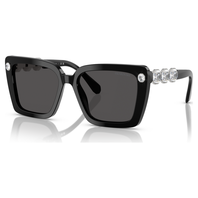 swarovski نظارة شمسية، شكل مربع، sk6032، لون أسود