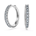 swarovski أقراط حلقية eternity، أحجار ألماس مُصنعة في المختبر بإجمالي 0 56 قيراط، شكل دائري، فضة إسترليني