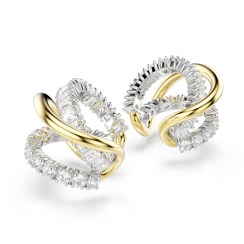 swarovski حلية للأذن hyperbola، قطع متنوع، لون أبيض، لمسة نهائية من معادن مختلطة