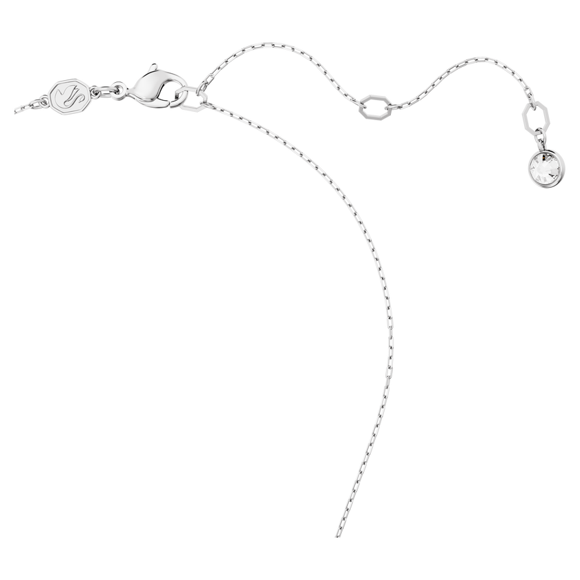 swarovski قلادة sublima، على شكل هلال، لون أبيض، طلاء روديوم