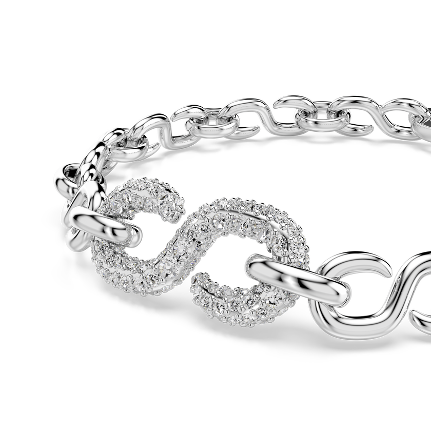 swarovski سوار dextera، قطع مستدير، لون أبيض، طلاء روديوم