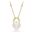 swarovski idyllia pendant  mixed cuts  heart  white  gold tone plated