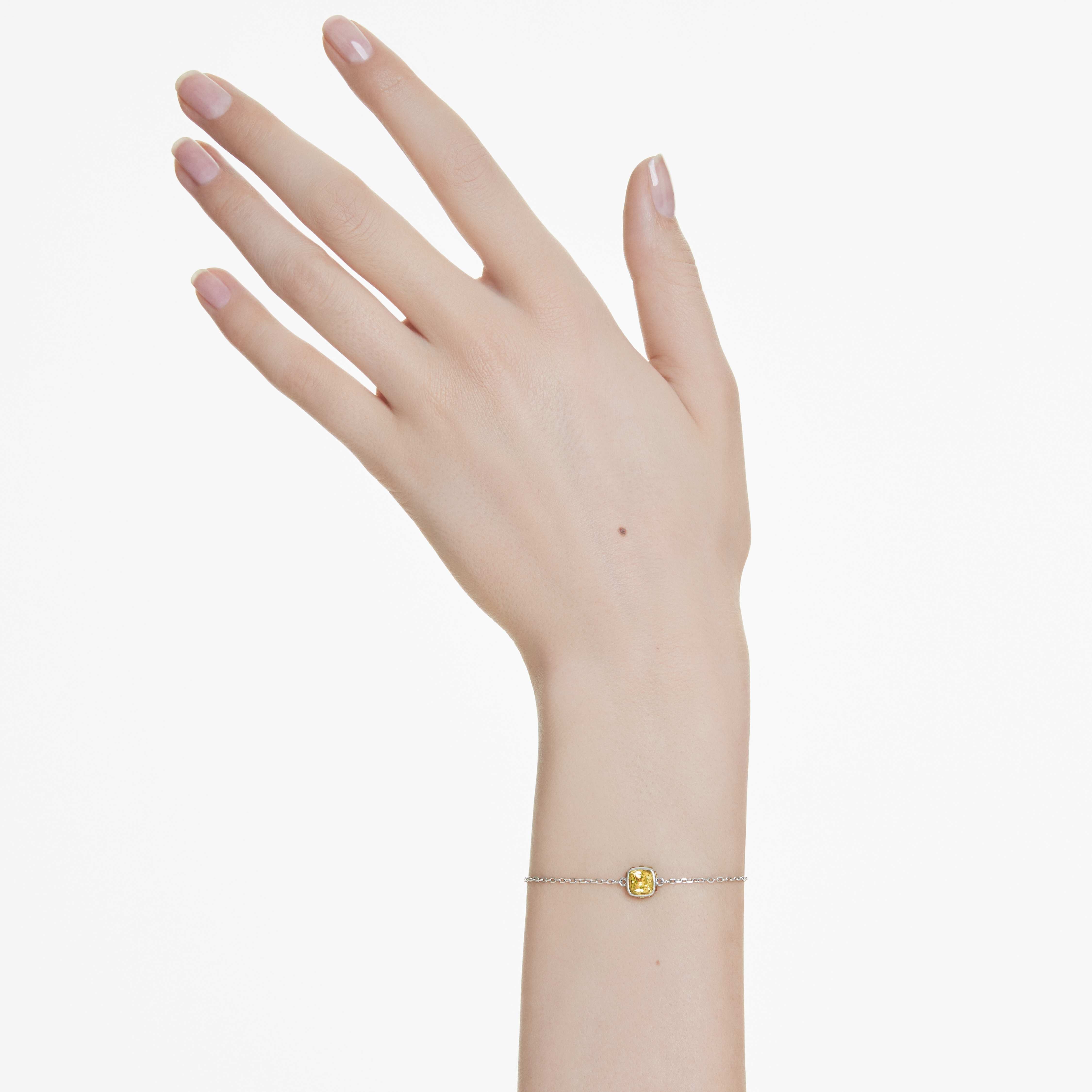 swarovski سوار birthstone، قطع مربع، november، لون أصفر، طلاء روديوم