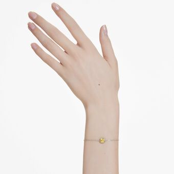 swarovski سوار birthstone، قطع مربع، november، لون أصفر، طلاء روديوم