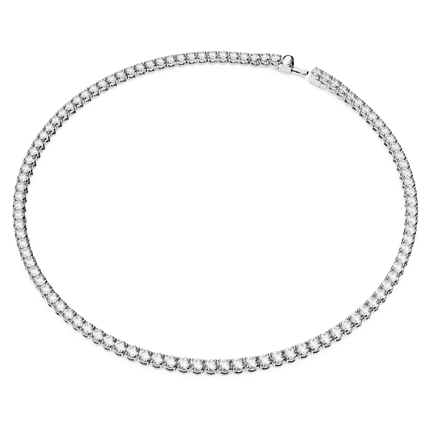 swarovski طقم matrix tennis، قطع مستدير، لون أبيض، طلاء روديوم