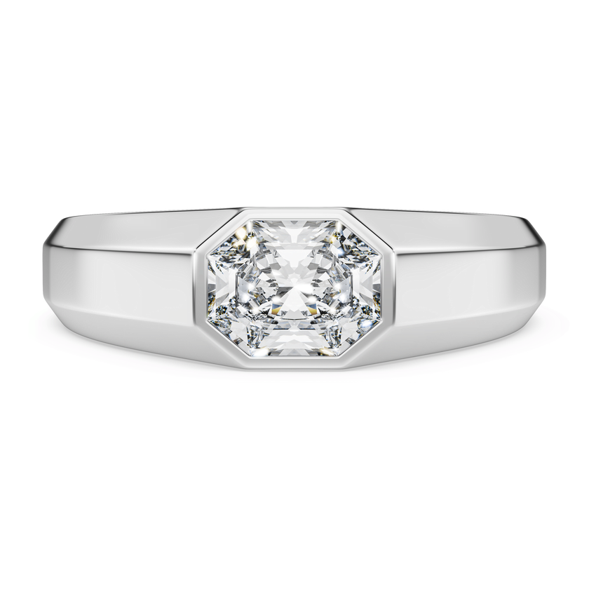 swarovski دبلة octagon، أحجار ألماس مُصنعة في المختبر بإجمالي 1 0 قيراط، شكل مثمن، ذهب أبيض عيار 18