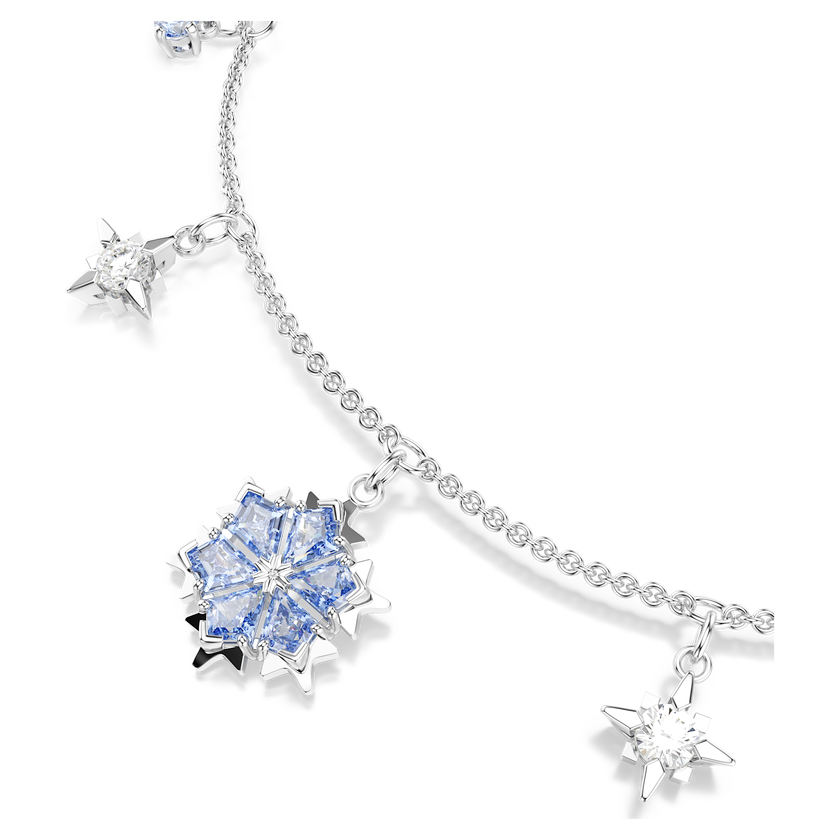 swarovski سوار magic، شكل ندفة ثلج، لون أزرق، طلاء روديوم