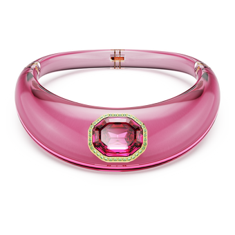 swarovski dulcis choker octagon cut pav pink gold tone plated