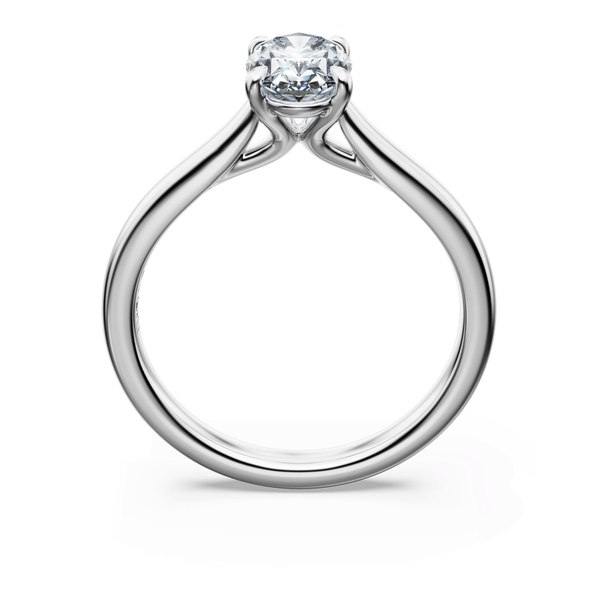 swarovski خاتم سوليتير eternity، أحجار ألماس مُصنعة في المختبر بإجمالي 1 قيراط، قطع بيضاوي، ذهب أبيض عيار 18