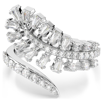 swarovski خاتم مفتوح vienna، قطع متنوع، ريشة، لون أبيض، طلاء روديوم