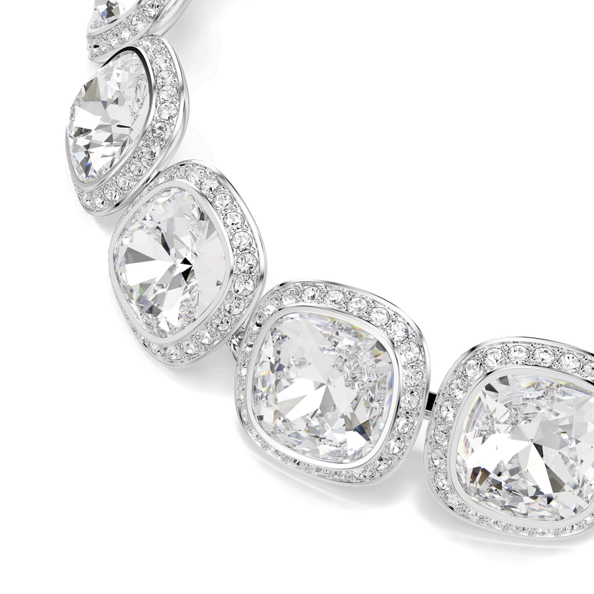 swarovski سوار una angelic، قطع كوشن، لون أبيض، طلاء روديوم