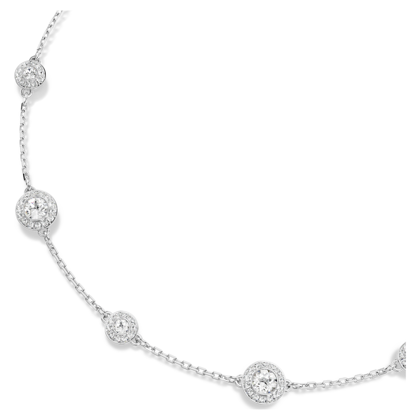 swarovski عقد una angelic، قطع مستدير، حليات ثنائية الوجه، لون أبيض، طلاء روديوم