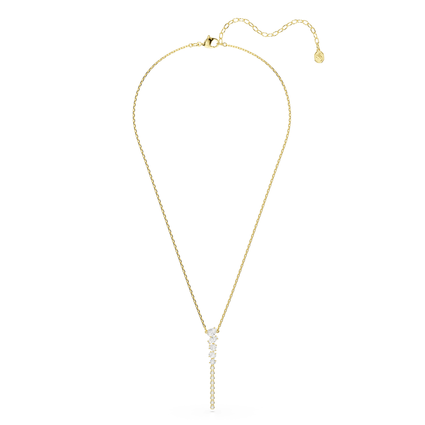 swarovski عقد mesmera على شكل y، قطع متنوع، لون أبيض، لمسة نهائية من الذهب عيار 18 قيراط