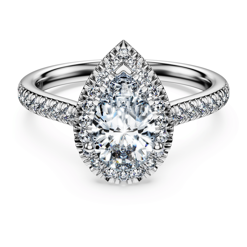 swarovski خاتم سوليتير eternity، أحجار ألماس مُصنعة في المختبر بإجمالي 1 3 قيراط، ذهب أبيض عيار 18