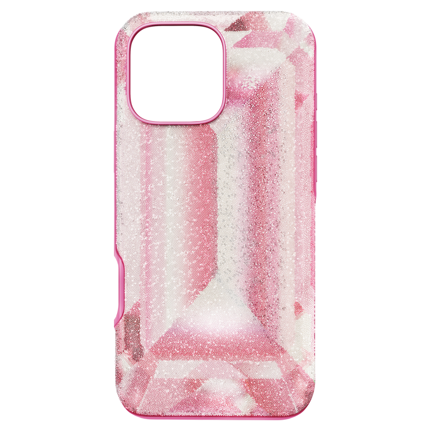 swarovski حافظة هاتف ذكي high، طبعة بنقشة الكريستال، iphone  16 pro max، لون وردي