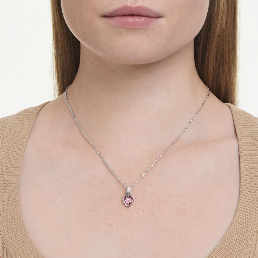 swarovski قلادة chroma، قطع متنوع، لون وردي، طلاء روديوم