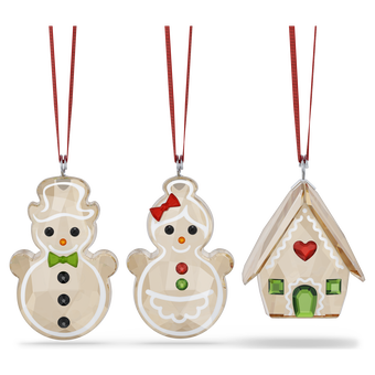 swarovski طقم قطع زينة holiday cheers على شكل كعكة الزنجبيل