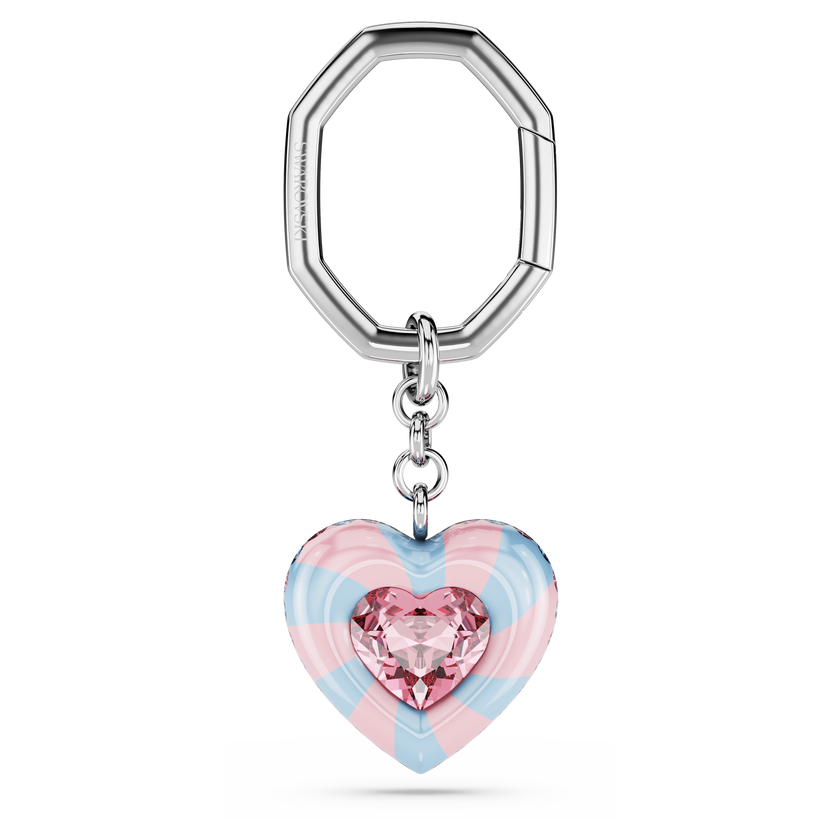 swarovski حلقة مفاتيح dulcis، قطع على شكل قلب، ألوان متعددة، طلاء روديوم