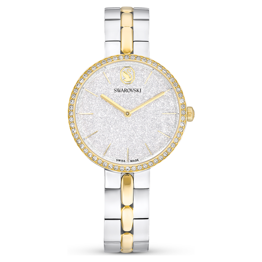 swarovski cosmopolitan watch  swiss made  metal bracelet  silver tone  mixed metal finish
