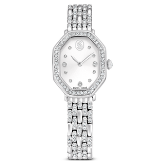 swarovski ساعة dextera octagon، صناعة سويسرية، سوار معدني، لون فضي، ستانلس ستيل