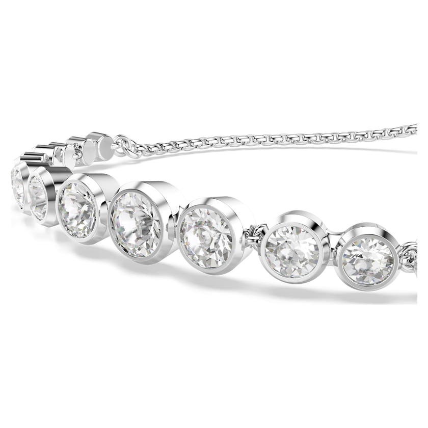 swarovski سوار imber tennis، قطع مستدير متنوع، لون أبيض، طلاء روديوم