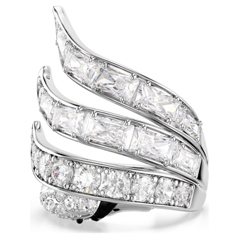 swarovski خاتم كوكتيل vienna، قطع متنوع، بجعة، لون أبيض، طلاء روديوم