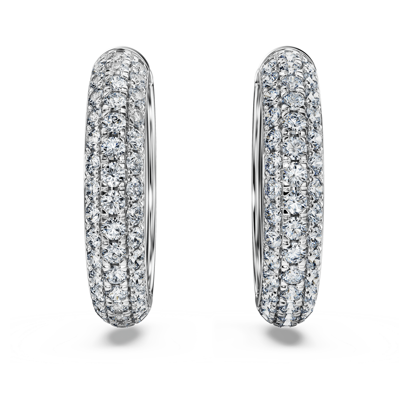 swarovski أقراط حلقية eternity، أحجار ألماس مُصنعة في المختبر بإجمالي 2 قيراط، ذهب أبيض عيار 18