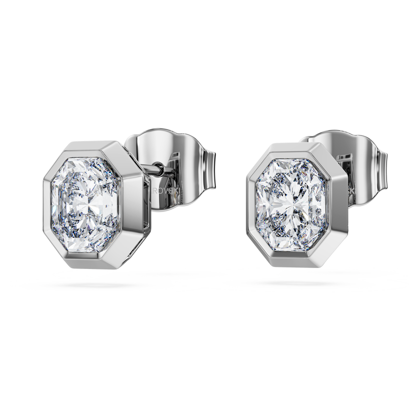 swarovski octagon stud earrings  lab grown diamonds 1 0 ct tw  octagon shape  18k white gold