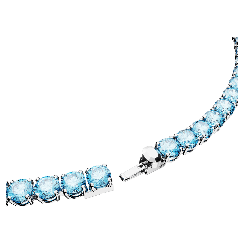 swarovski عقد matrix tennis، قطع مستدير، لون أزرق، طلاء روديوم