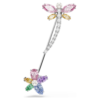 بروش ariana grande x swarovski، قطع متنوع، شكل يعسوب، ألوان متعددة، طلاء روديوم