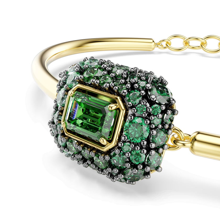 swarovski سوار sublima، قطع مُثَمَّن، لون أخضر، لمسة نهائية من الذهب عيار 18 قيراط