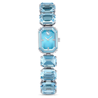 swarovski ساعة، سوار قطع مُثَمَّن، لون أزرق، ستانلس ستيل