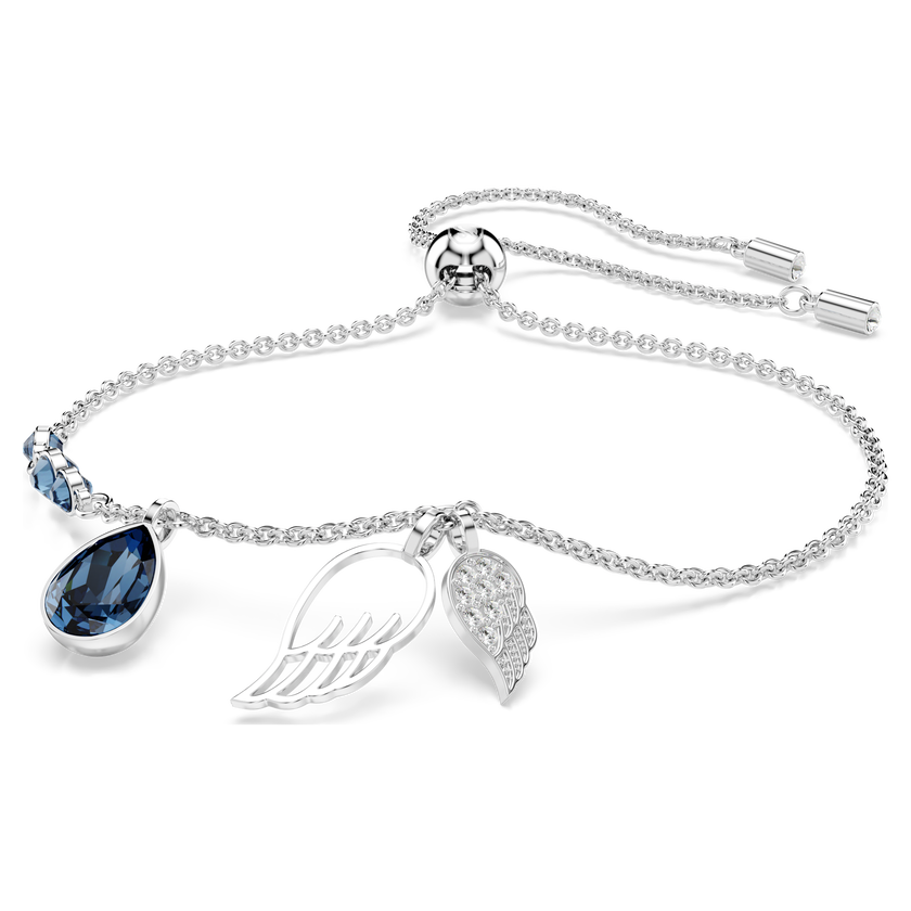 swarovski symbolica bracelet  wing  blue  rhodium plated