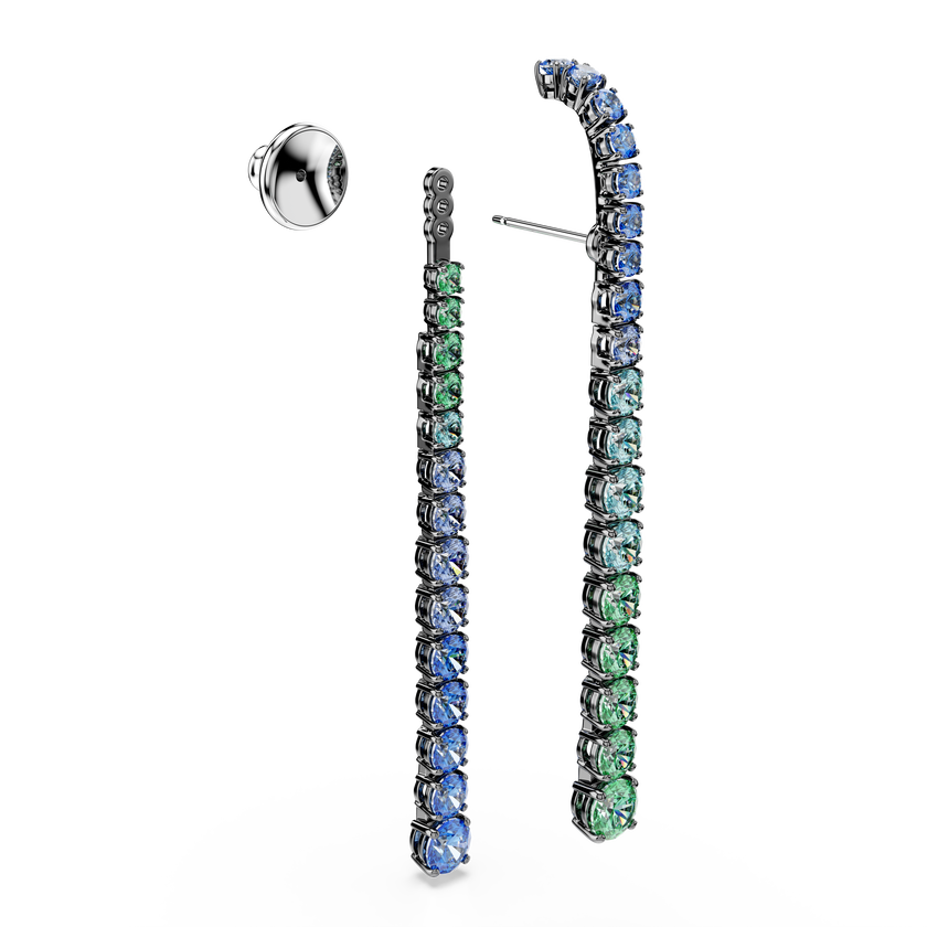 swarovski أقراط متدلية matrix، قطع مستدير متدرج، ألوان متعددة، طلاء روثينيوم