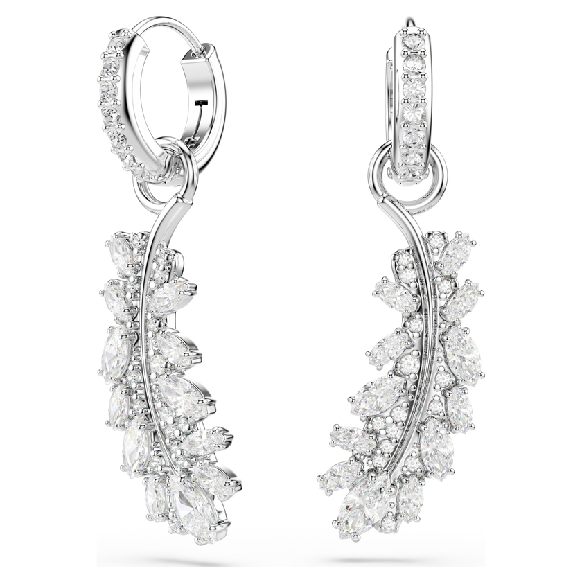 swarovski أقراط vienna، قطع متنوع، ريشة، لون أبيض، طلاء روديوم