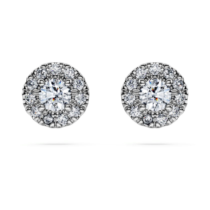swarovski أقراط دبوسية eternity، أحجار ألماس مُصنعة في المختبر بإجمالي 0 45 قيراط، فضة إسترليني