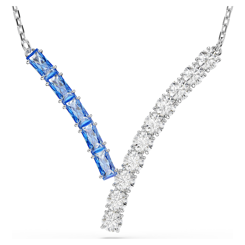 swarovski قلادة matrix، قطع متنوع، لون أزرق، طلاء روديوم
