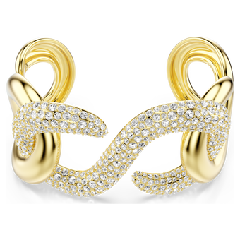 سوار عريضة Dextera، قطع مستدير، لون أبيض، طلاء باللون الذهبي swarovski سوار عريضة dextera، قطع مستدير، لون أبيض، طلاء باللون الذهبي