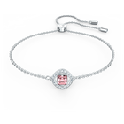 Swarovski Angelic Square bracelet, Pink, Rhodium plated