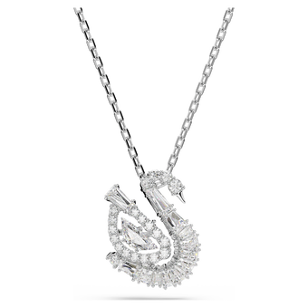 swarovski قلادة swan، قطع متنوع، شكل بجعة، لون أبيض