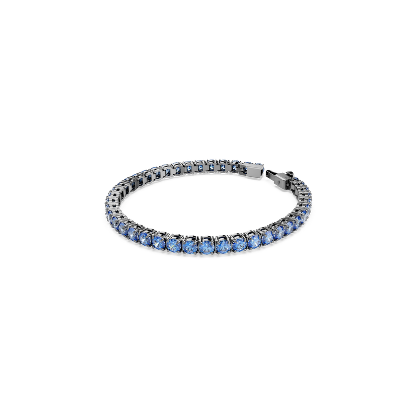 swarovski سوار matrix tennis، قطع مستدير، لون أزرق، طلاء روثينيوم