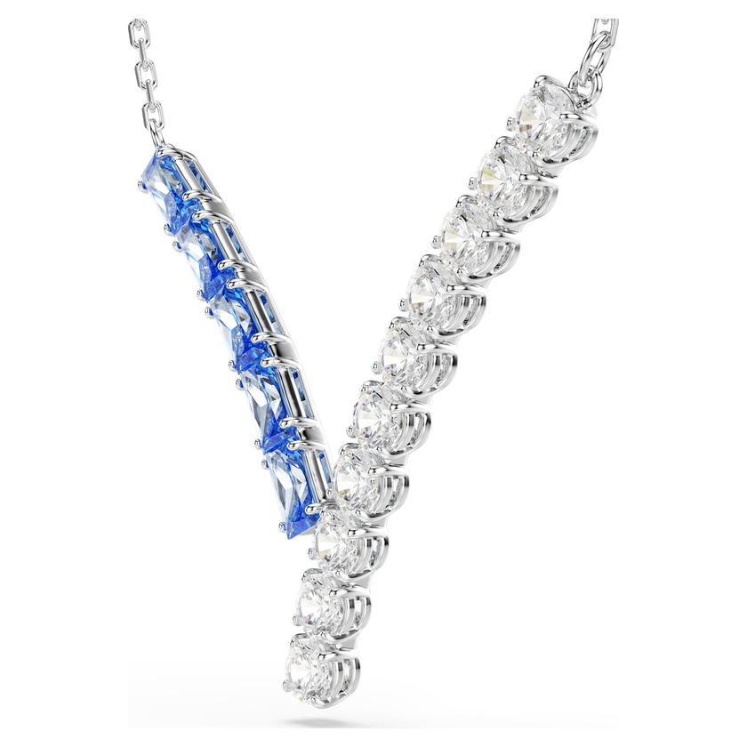 swarovski قلادة matrix، قطع متنوع، لون أزرق، طلاء روديوم